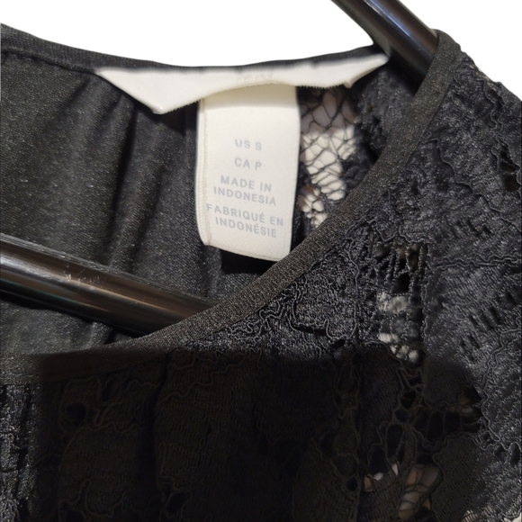 Black Raglan Balloon Sleeve Lace Dress - Picture 4 of 9